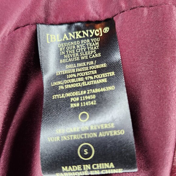 NWT!!!  Blank NYC NWT faux fur coat Size SMALL - Picture 6 of 7